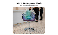 Adjustable Height Transparent floretrear High Stool 360° rotate Transparent Pedestal Chair Luxury aesthetic Household Furniture Modern Look for Interior Designers, Business Owners, Homeowners, Home Bar, Restaurant, Cafe, Kitchen Island