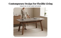 Extendable Design Square-to-Round transformable Table Space-Saving Round Top Table Modern aesthetic Home Furniture adaptable Multi-Use for Apartment Dwellers, Families, Homeowners, Dining Room, Family Gatherings, Kitchen, morning dining corner