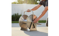 Rust Resistant Stainless Steel Hose Reel Heavy Duty Metal Hose Reel All Weather Garden Supply Easy to Use for Car Wash, Irrigation