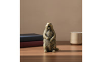 Figurine Brass-Colored Groundhog Statue Miniature Sculpture for Desk