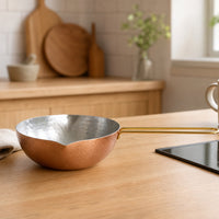 Milk Pan with Spout Compact Small Sauce Pan Stovetop-Ready Butter Warmer for Home Cooks, Kitchen