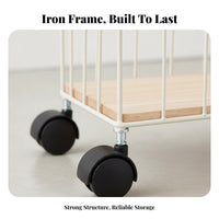 Rolling Laundry Basket Space Saving Rolling Laundry Basket Multi-Functional Metal Wire Hamper for Small Areas, Washroom, Dorm Room