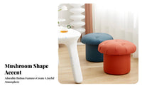 With Storage Function Mushroom-Shaped Seat Multi-Functional Mushroom Ottoman adaptable Use Small Stool space-saving Size for Children, Home Decorators, Living Room, Entryway, Bedroom, Playroom