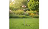 Bird Bath Bowl with Metal Stake Outdoor Ground-Stake Bird Bath Decorative Birdbath for Gardeners, Yard, Flower Beds, Lawn