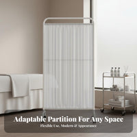 Foldable Design Rolling Medical Screen Freestanding Wheeled Medical Curtain Lockable Wheels Room Divider 360° Rotation for Salon Professionals, Coverice Managers, Homeowners, Hospital, Medical Coverice, Spa, Bedroom