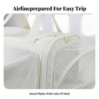 Large Capacity Airline Approved Pet Carrier Shoulder & Hand Carry Airline Pet Carrier Luggage Strap Mesh Dog Travel Bag Top & Side Entry for Travelers, Veterinarian Visits, Car Rides, Outdoor
