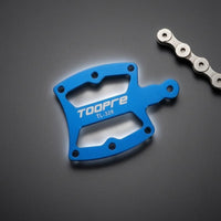 Blue Anodized Chainring Wear Measuring Tool CNC-Machined Bike Chainring Wear Gauge Flat Plate Bike Chain Checker Rounded Edges