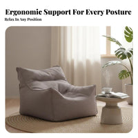 Removable Cover Single-Person Lazy Sofa No Assembly Required Bean Bag Machine Washable Lounge Chair High-Density Filling for Adults, Students, Living Room, Balcony, Apartment, Reading Nook