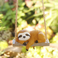 Swinging Sloth Garden Ornament Unique Gift Hanging Sloth Figurine Weather Resistant for Gardeners, Patio, Balcony