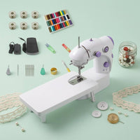Electric Mini Sewing Machine Compact Desktop Sewing Machine Portable Stitch Tool Extension Table Easy to Use