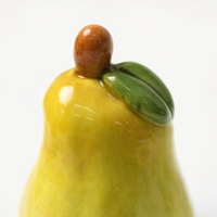 Ceramic Pear Figurine Home Decoration for Living Room Decor, Realistic Fruit Ornament for Shelf Display, Porcelain Material Gift