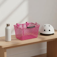 Kids Cycle Basket Adjustable Strap Metal Bike Basket Easy to Install for Biking