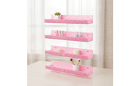 4 Pieces Nail Polish Rack Space-Saving Acrylic Shelf with Glitter Acrylic Organizer Sturdy Cosmetic Shelf Sleek for Manicurists