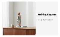 Catholic Saint Figure Desktop Ornament Angel Figurine Collectible Art Our Lady Resin Figure for Christians, Collectors, Prayer Corner, Bookshelf
