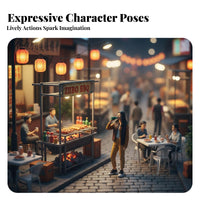 Miniature BBQ Scene Figurine High Intricacy 1:64 Scale Human Miniature model:64 Scale People Figure Realistic Features Tiny