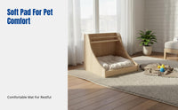 Vintage Design Wooden Pet Sofa with Headboard Shelf Long-Lasting Construction Miniature Pet Sofa Easy to Clean Pet Bed Year-Round Use for Indoors, Living Room, Bedroom, Corner