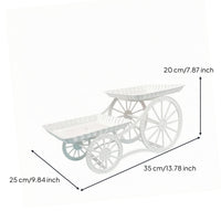 White Cycle Dessert Stand Metal-Style 2-Tier Dessert Stand Stable Tabletop Display Lightweight-Looking