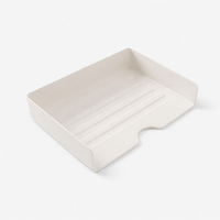Desk Storage Organizer for Office, Transparent Desktop File Holder for A4 Documents, Lightweight Stackable Workspace Organiser