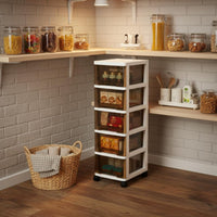 Space-Saving Multi-Layer Drawer Cabinet Large Capacity Plastic Storage Drawers Long-Lasting Multi-Tier Storage Cabinet Multifunctional for Children, Bedroom, Living Room, Playroom, Closet