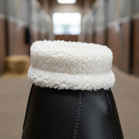 Shock-Absorbing Horse Leg Boots Wear-Resistant Horse Protection Boots PU Leather Equine Leg Wraps Faux Sheepskin Horse Athletic Gear