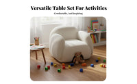Kids Table and Chair Set Drawable Surface Kids Craft Table and Chair Set Rounded Corners Early Education Activity Furniture for Daycare, Bedroom, Home