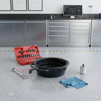 Oil Drain Pan Heavy Duty Car Oil Change Pan Large Capacity for Mechanics, DIY Enthusiasts, Auto Repair Shop, Garage, Workshop