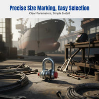 Marine Pulley Block, Heavy-Duty Shackle Wheel Pulley, U-Shaped Sheave for Wire Rope Lifting