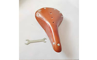 Vintage Leather Bike Saddle Breathable Design Riveted Leather Bike Seat Ergonomic Shape Classic Cycle Saddle