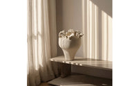 Vase with Ruffled Edges Organic Ceramic Vase Artful Simplicity Vessel for Mantel