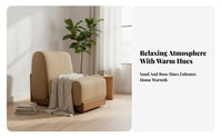Nordic Design Upholstered Wood Frame Armchair Minimalist design Single Sofa Textured Upholstery Lounge Chair Breathable Fabric for Readers, Homeowners, Adults, Living Room, Bedroom, study alcove, Office