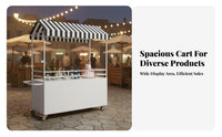 Easy to Move Mobile Vending Cart Heavy Duty Portable Concession Cart 360° Swivel Casters Street Food Stall on Wheels Reinforced Frame for Vendors, Small Business Owners, Caterers, Night Markets, Outdoor Events, Trade Exhibit S, Shopping Malls