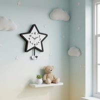 Swinging Sheep Pendulum Clock Non-Ticking Celestial Shaped Wall Clock House Decoration Creative Design for Bedroom