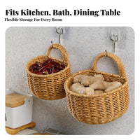 Space-Saving Ginger Garlic Storage Basket Multi-Purpose Wall Hanging Storage Basket Versatile Hollow-out Design for Bathroom, Pantry