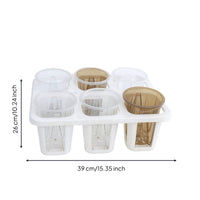 Planting Tray with Pots Drainage-Friendly Six-Slot Planter Tray Strong Nursery Pot with Drain Holes for Hobbyists