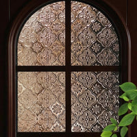 Window Film Privacy with Stained Glass Design, Frosted PVC Material for Home Office, Geometric Diamond Lattice Window Stickers, Reusable No Glue