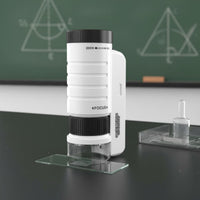 Easy to Carry Sample Microscope Adjustable Focus Kids Microscope 200x Magnification Science Kit for Students, School Projects, Classroom
