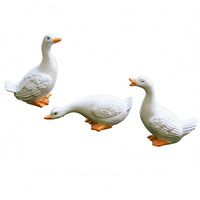 3 Pieces Realistic Feather Detail Duck Figurine Mixed Poses Garden Duck Ornament for Water Feature