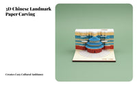192 Sheets Creative Gift Temple of Heaven Memo Block Includes Safeguarding Acrylic Case 3D Paper Art Notepad Pen Holder Function