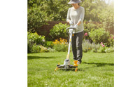 Electric Vegetation Trimmer with Wheels Battery Powered Grass Trimmer with Wheels Handheld Cordless Vegetation Wacker Ergonomic for Homeowners, Gardeners, Garden