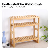 Countertop Storage Rack Versatile Desktop Organizer Rack Wooden Desktop Organizer Space-Saving Freestanding Slatted Shelf