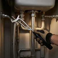 Sink Wrench with Adapters Retractable Tap Nut Spanner Hard-to-Reach for Plumbers