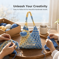 DIY Crochet Kit for Hand-Knitted Yarn Bag - Starry Sky Gradient Design