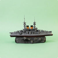 Underwater Battleship Ornament Gray Futuristic Warship Ornament Resin Battleship Model Detailed Aquarium Decor Tall Masts