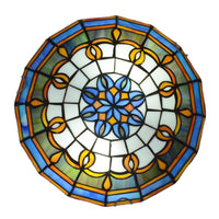 Ceiling Light with Stained-Glass Shade Patterned Stained Glass Ceiling Light Vibrant Hardwired for Children, Bedroom