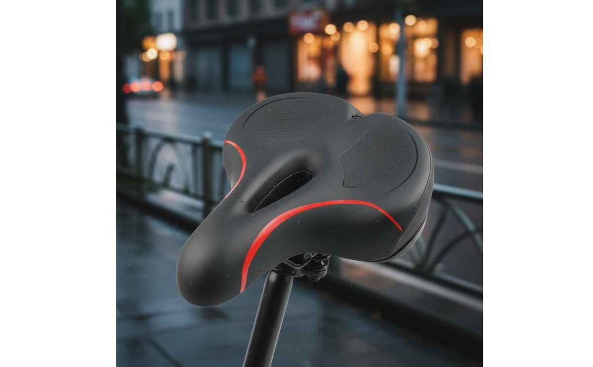 Comfortable Thick Padded Bike Saddle Easy to Clean Wide Cycle Saddle Ergonomic Design Shock Absorbing Cycle Seat Non-Slip for Road Cycling