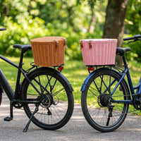 Electric Bicycle Rear Basket with Lid for Helmet Storage and Shopping
