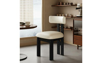 Solid Wood Backrest Chair Retro Design French Style Dining Chair for Bedroom, Living Room