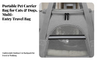 Soft Pet Carrier Multiple Entrances Pet Travel Bag Portable Cat Carrier Tote for Commuters