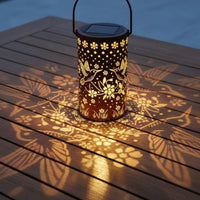 IP65 Waterproof Hummingbird Projection Lantern Auto On/deactivate Hanging Garden Light Decorative Lawn Stake Light for Patio, Pathway