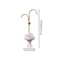 floralThemed Earring Display Stand Gold-Toned Decorative Jewelry Stand Polished Jewelry Display Organizer Stable Base